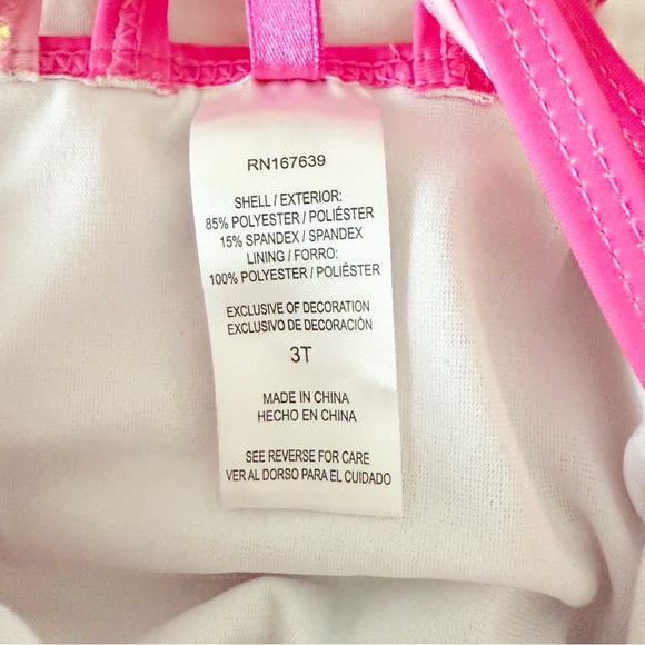 Betsey Johnson Kids Vibrant Pink Seashell One piece Ruffle Skirt Swimsuit 3T - Picture 5 of 5